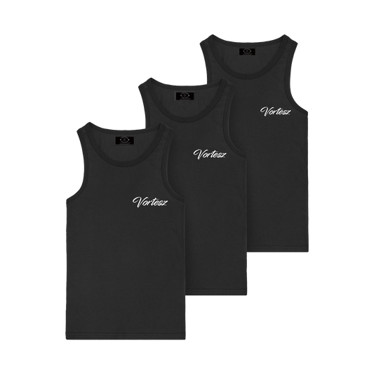 VORTESZ ESSENTIAL TANK TOPS [3PK] BLACK